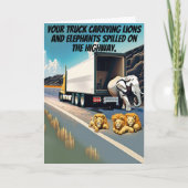 Circus Spill Truck Driver Grappige Verjaardag Kaart (Voorkant)