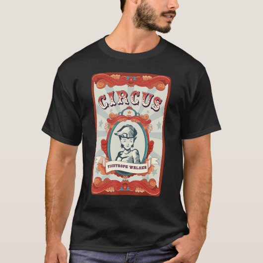 Circus-staf Badge Funambulism Tightrope W T-shirt (Voorkant)