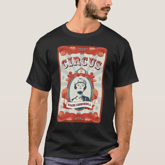  Circus-staf Badge Human Cannonball T-shirt (Voorkant)