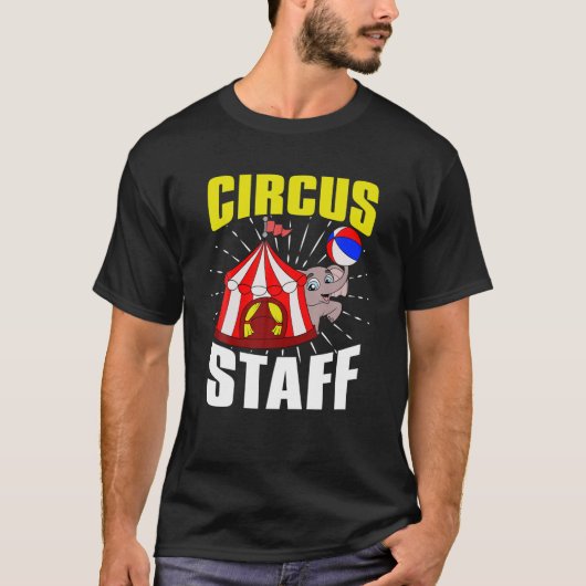 Circus Staff Cute Elephant Circus Event Carny Cost T-shirt (Voorkant)
