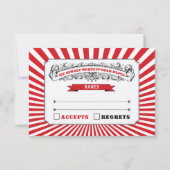 Circus Steampunk RSVP in het rood Kaartje (Achterkant)