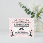 Circus Steampunk Wedding Spectacular Save the Date Aankondigingskaart (Staand voorkant)