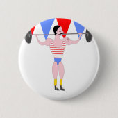 Circus Sterk Man Circus Theme Party Ronde Button 5,7 Cm (Voorkant)