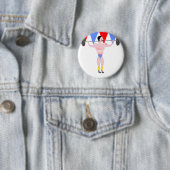 Circus Sterk Man Circus Theme Party Ronde Button 5,7 Cm (In situ)