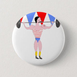 Circus Sterk Man Circus Theme Party Ronde Button 5,7 Cm