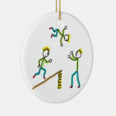 Circus Stickmen Acrobaten Keramisch Ornament (Rechts)