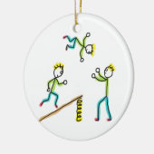 Circus Stickmen Acrobaten Keramisch Ornament (Links)