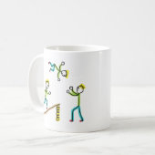 Circus Stickmen Acrobaten Koffiemok (Voorkant links)