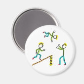 Circus Stickmen Acrobaten Magneet (Voorkant / Achterkant)