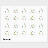Circus Stickmen Acrobaten Ronde Sticker (Vel)
