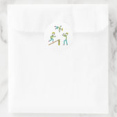 Circus Stickmen Acrobaten Ronde Sticker (Tas)