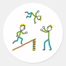Circus Stickmen Acrobaten Ronde Sticker