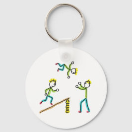 Circus Stickmen Acrobaten Sleutelhanger