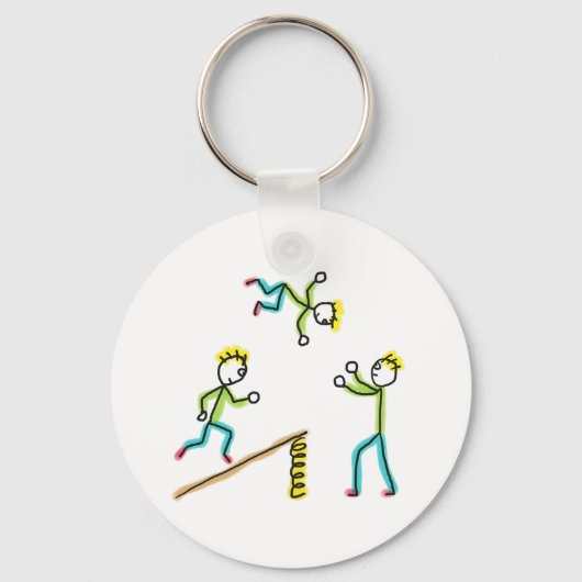 Circus Stickmen Acrobaten Sleutelhanger (Voorkant)