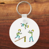 Circus Stickmen Acrobaten Sleutelhanger (Voorkant)