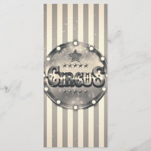 Circus Striped Stripes Custom Party Menu (Achterkant)