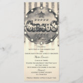 Circus Striped Stripes Custom Party Menu (Voorkant)