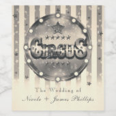  Circus striped Stripes Party Wine Labels Wijn Etiket (Enkel label)