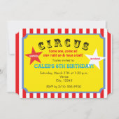 Circus Striped Verjaardagsfeest Uitnodiging (Voorkant)