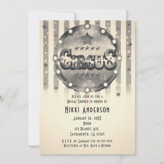 Circus Stripes Party Invitations Kaart (Voorkant)