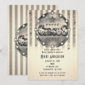 Circus Stripes Party Invitations Kaart (Voorkant / Achterkant)