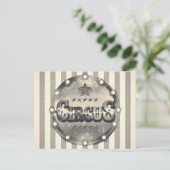  Circus Stripes slaan de Date Party op Aankondigingskaart (Staand voorkant)