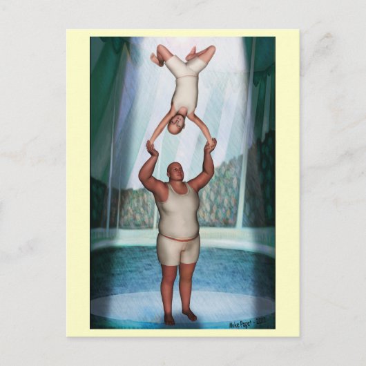 Circus Strongman Briefkaart (Voorkant)
