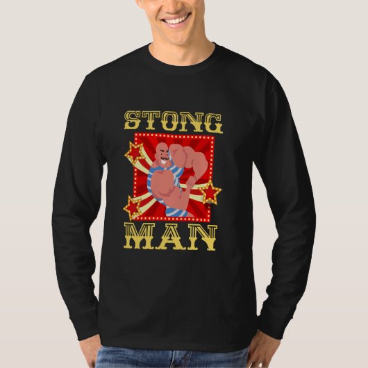 Circus Strongman Circus Kostuum Geboortedag P T-shirt (Voorkant)