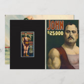 Circus Strongman en parelduiker circus act Feestdagenkaart (Voorkant / Achterkant)