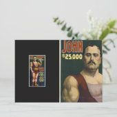 Circus Strongman en parelduiker circus act Feestdagenkaart (Staand voorkant)