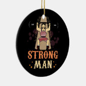  Circus Strongman Gewichtheffen Halloween C Keramisch Ornament (Rechts)