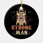  Circus Strongman Gewichtheffen Halloween C Keramisch Ornament (Voorkant)