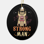  Circus Strongman Gewichtheffen Halloween C Keramisch Ornament (Links)