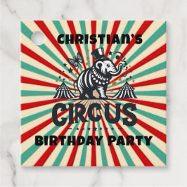 Circus Sunburst Kids Verjaardagsfeest Bedankt Bedankjes Labels