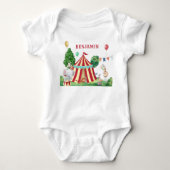 Circus Tent and Carnival Animals 1ste verjaardag Romper (Voorkant)