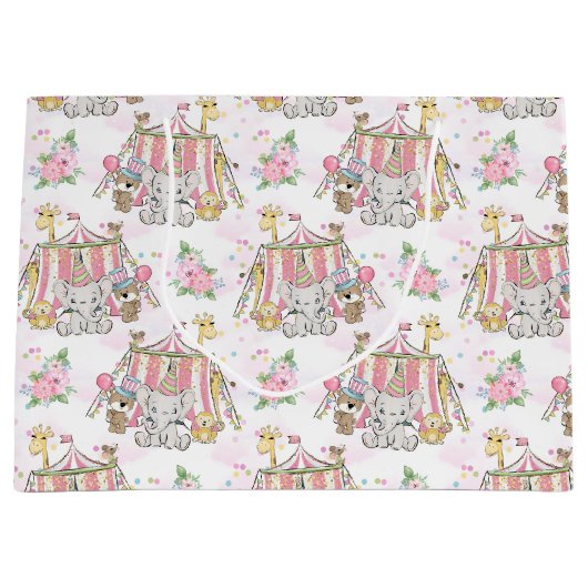 Circus Tent Baby Elephant Groot Cadeauzakje (Voorkant)