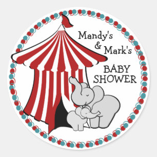 Circus Tent Baby Olifant Ronde Sticker