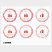 Circus Tent Baby shower Dank u Sticker Rood (Vel)