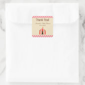 Circus Tent Baby shower Dank u wel! Vierkante Sticker (Tas)