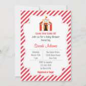 Circus Tent Baby shower Invitation Red Kaart (Voorkant)