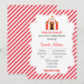 Circus Tent Baby shower Invitation Red Kaart (Voorkant / Achterkant)