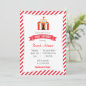 Circus Tent Baby shower Invitation Red Kaart (Staand voorkant)