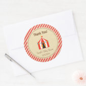Circus Tent Baby shower Sticker rode strepen (Envelop)