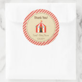Circus Tent Baby shower Sticker rode strepen (Tas)