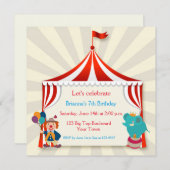 Circus Tent Birthday Kaart (Voorkant / Achterkant)