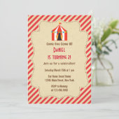 Circus Tent Birthday Party Invitation Rustic Kaart (Staand voorkant)