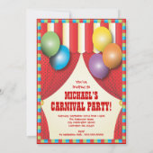 Circus Tent Carnaval Birthday Party Invitation Kaart (Achterkant)