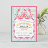 Circus Tent Carnival Invitation Kaart (Staand voorkant)