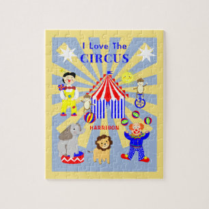 Circus Tent Cartoon Clowns & Animals Gepersonalise Legpuzzel