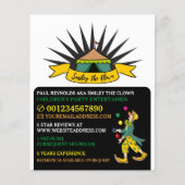 Circus Tent Clown, Kinder entertainer, clown Adver Flyer (Voorkant)